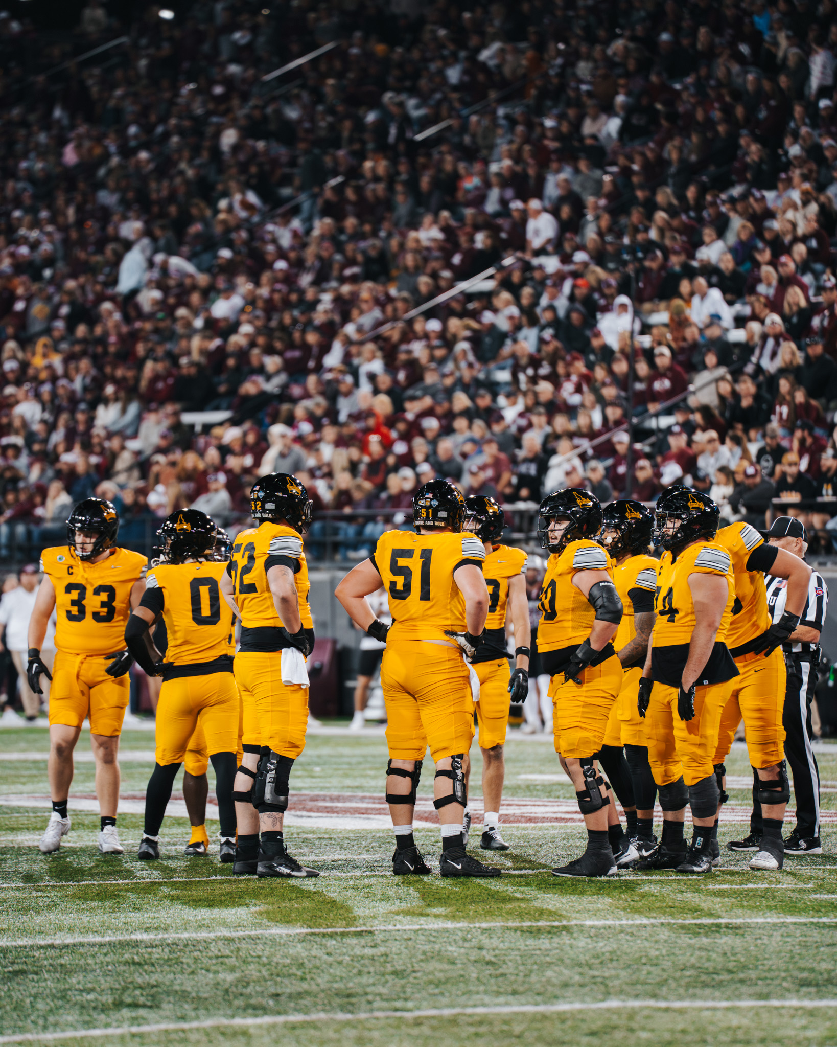 Huddle from game vs. Montana in 2025